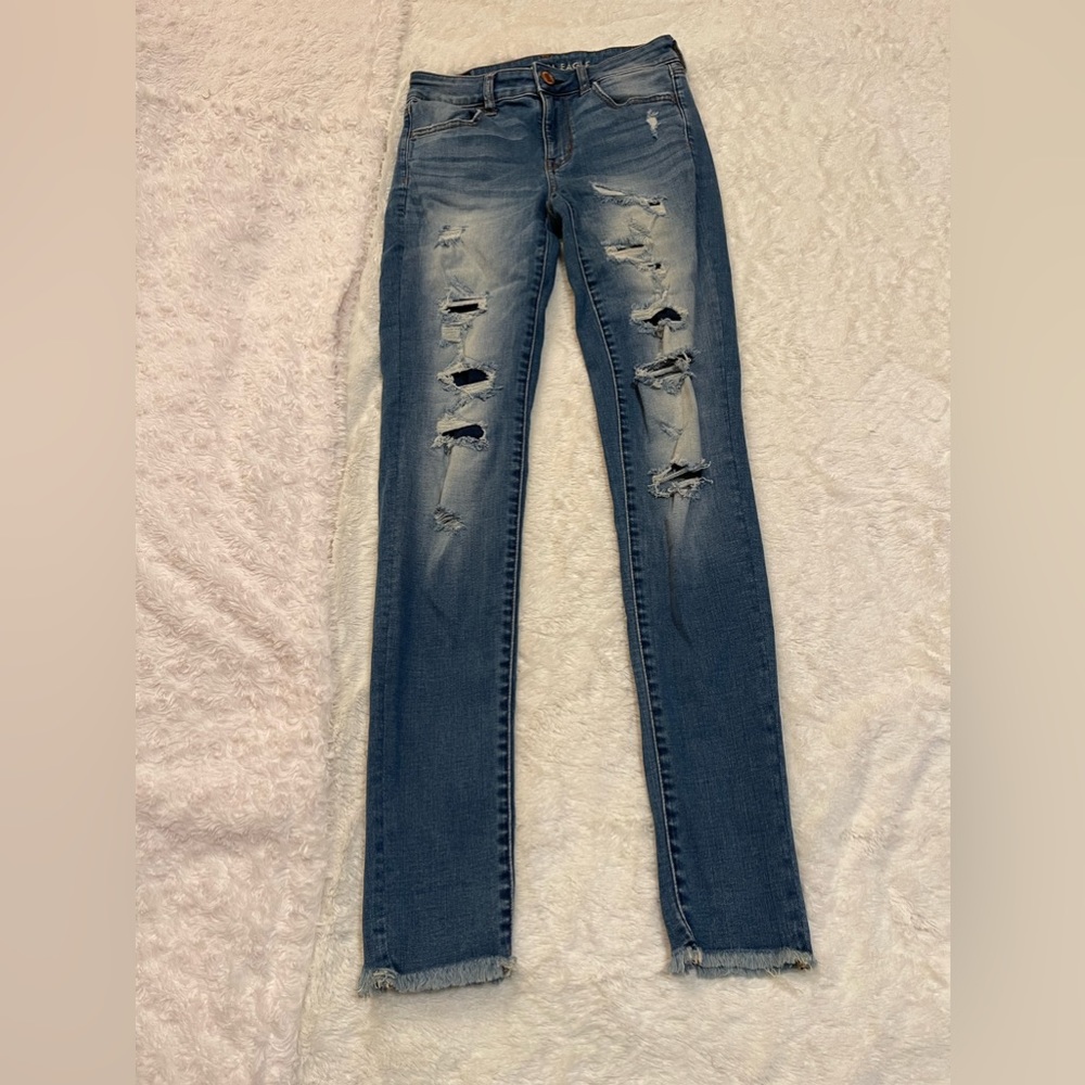 American Eagle skinny jean! Size:2(X-long), Color:Blue